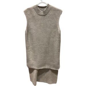 COS light brown sleeveless ribbed knit dress size M